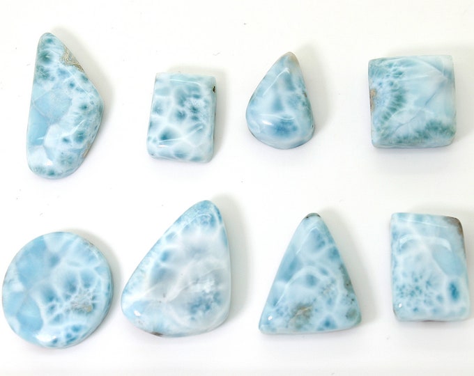 Natural Dominican Larimar Smooth Chips Rock Stone Gemstone Variety Shape Beads for Ring Necklace Pendant Jewelry Making - PGL65