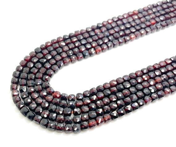 Natural Faceted Red Garnet Beads, Natural Stone Garnet Bead