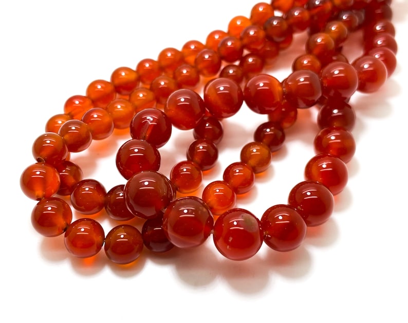 Natural Carnelian Beads, Polished Smooth Round Sphere Natural Carnelian Gemstone Beads 4mm 6mm 8mm 10mm PG287 image 3