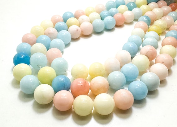 Rainbow Agate Smooth Polished Round 10mm Gemstone Jewelry Making Beads - RN197H
