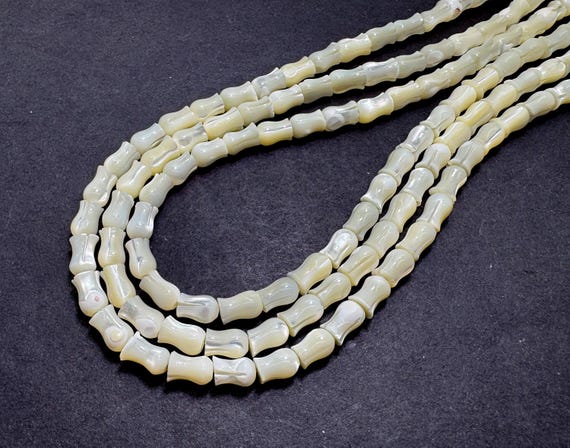 Genuine Natural White MOP Mother of Pearl Tulip Beads: Iridescent Shell Flower Beads for Jewelry Making - PG322G