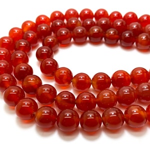 Natural Carnelian Beads, Polished Smooth Round Sphere Natural Carnelian Gemstone Beads 4mm 6mm 8mm 10mm PG287 image 4