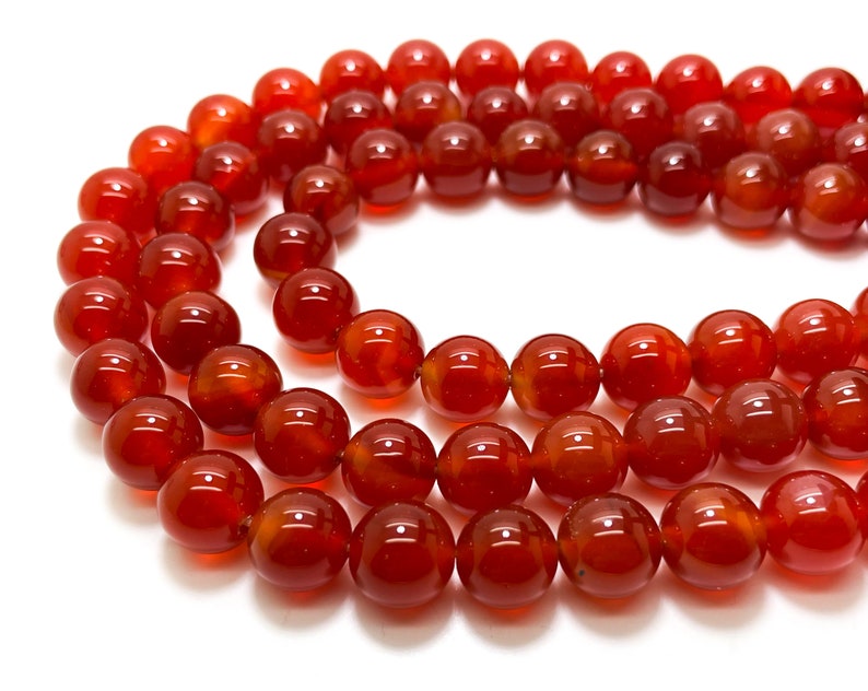 Natural Carnelian Beads, Polished Smooth Round Sphere Natural Carnelian Gemstone Beads 4mm 6mm 8mm 10mm PG287 image 4