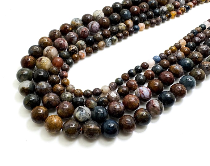 Natural Pietersite Polished Smooth Round Sphere Ball Gemstone Beads - RN85