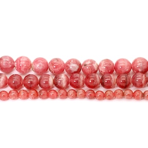 Rhodochrosite, Grade AAA High Quality Natural Rhodochrosite Smooth Round Sphere Ball Loose Gemstone Beads PG03 image 5