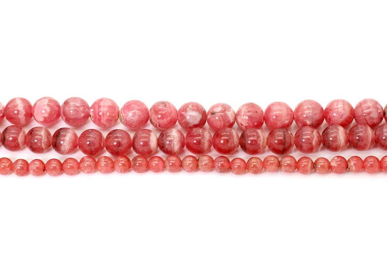 Rhodochrosite, Grade AAA High Quality Natural Rhodochrosite Smooth Round Sphere Ball Loose Gemstone Beads PG03 image 5