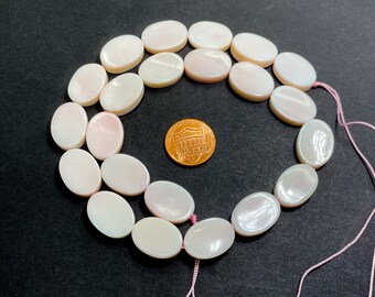 天然クイーンコンクシェルビーズ、ホワイトライトピンククイーンコンク