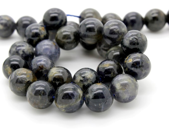 Iolite Gemstone Beads, Natural Iolite Polished Smooth Round Sphere Ball Loose Gemstone Beads - RN105