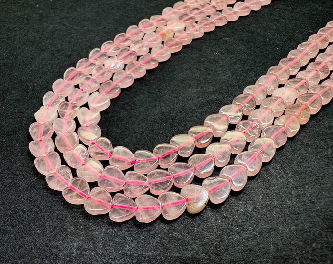 Rose Quartz Heart Beads: 6mm Pink Gemstone, Stone of Love