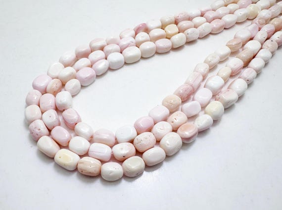 Natural Queen Conch Shell Beads, Pink Queen Conch Shell Polished Pebble Nugget Approx 5mm x 8mm Beads - PG275J