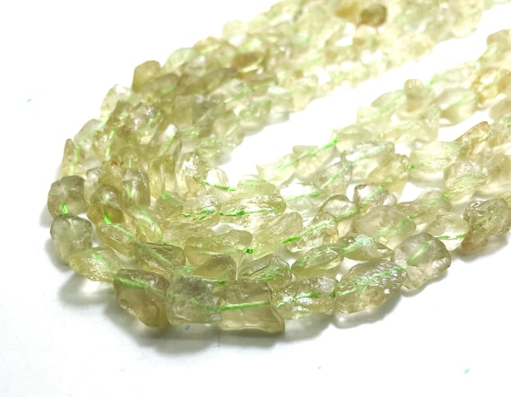Natural Prehnite Beads, Green Prehnite Rough Nugget Pebble Chunks Gemstone Beads - PGS151