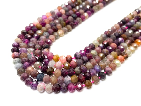 Natural AAA Geunine Red Ruby Faceted Rondelle (2mm x 3mm, 4mm x 6mm) Gemstone Beads - RDF114