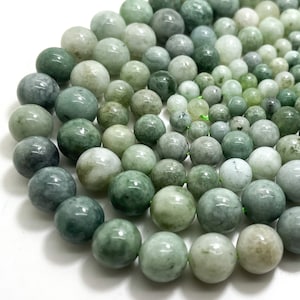 Natural Burma Jade, Burma Jade Polished Smooth Round Bead Natural  Gemstone Beads -PG30B