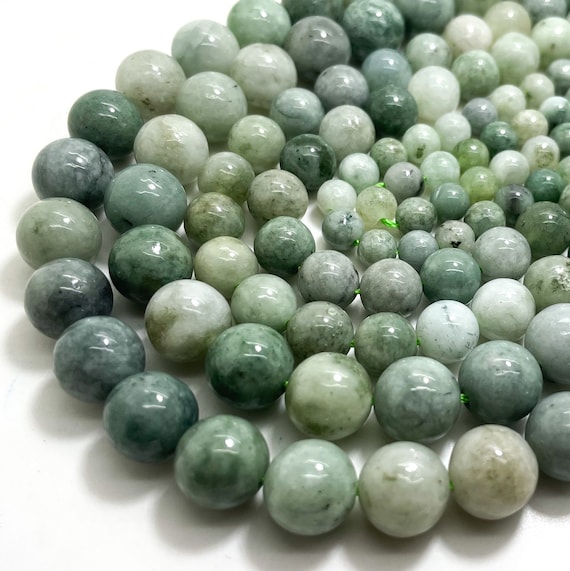 Natural Burma Jade Beads: Polished Round Gemstone, Jewelry Making