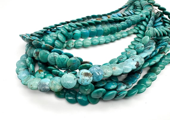 Natural Arizona Turquoise Beads 7mm 9mm Blue Green Gemstone Beads | Genuine Turquoise | Jewelry Making Supplies - PGS393B