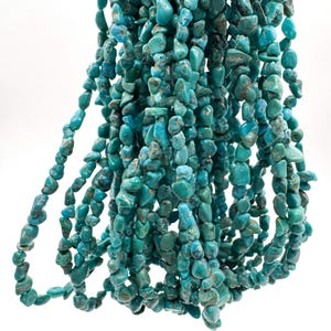 Natural Turquoise Beads, Genuine Blue Arizona Turquoise Smooth Rough Small Tiny Nugget Chip Gemstone Beads (Assorted Size) - PGS257