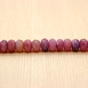 Genuine Red Ruby, AAA Red Ruby Natural Faceted Rondelle Loose Beads Gemstone PG70 image 2