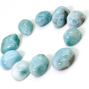 Natürlicher Dominikanischer Larimar - 10 Stück Chips Rock Stein Edelstein Vielzahl Tear Drop Form Perlen für Ring Halskette Anhänger Schmuckherstellung - PGL60