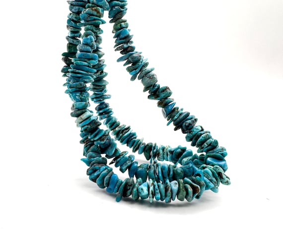 Kingman Turquoise Thin Slab Beads Genuine 8-11mm Arizona Blue Stone Organic Petal Shape Gemstone for Artisan Jewelry Supply - PGS371
