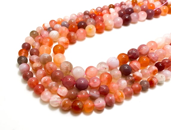 AAA Natural Cherry Blossom Agate Beads 6mm 8mm 10mm Round Beads Flower Agate Polished Round Gemstone Beads- RN143