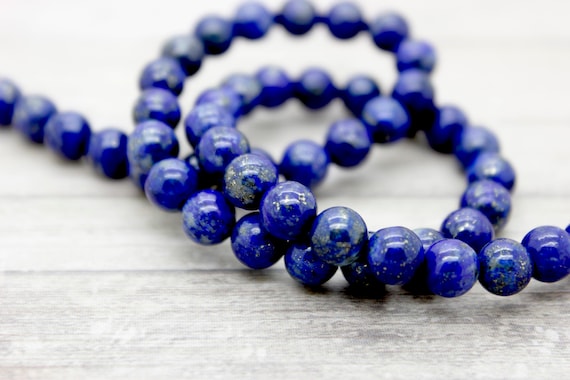 Natural Lapis Gemstone Beads, Lazuli Lapis Smooth Polished Round Beads Loose Gemstone Bead (3mm 4mm 5mm 6mm 8mm 10mm 12mm 14mm 16mm) - PG05