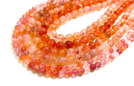Natural AAA Cherry Quartz Polished Smooth Round 6mm 8mm 9mm Gemstone Beads - RN179