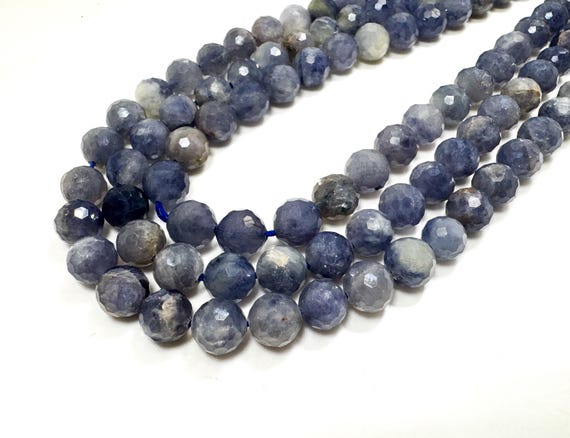 Natural Tanzanite Beads, Rare Tanzanite Faceted Sphere Ball Round Natural Gemstone Beads - 6mm 8mm - RNF81