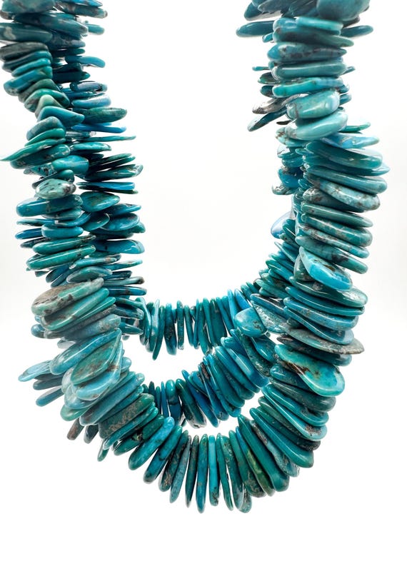 Arizona Kingman Turquoise Heishi Slice Flat Stick Teardrop Gemstone Beads Natural Blue Untreated Jewelry Making Supplies PGS370TQ03
