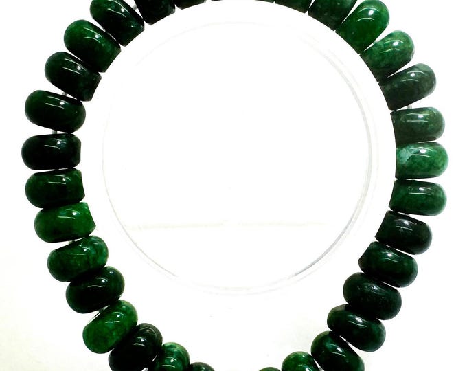 Malachite Green Jade 8mm  10mm Rondelle Gemstone Beads Stretch Elastic Cord Handmade Beaded Bracelet Accessories - PGBRD24