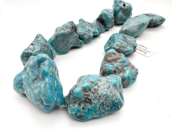 Natural Arizona Kingman Turquoise Giant Nugget Beads Extra Large Turquoise Freeform Statement Blue Matrix Gemstone Jewelry Display WHTQ18