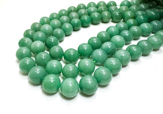 Green Aventurine Round Beads Natural Green Gemstone Beads for Jewelry Necklace and Bracelet Making Stones -  PG309