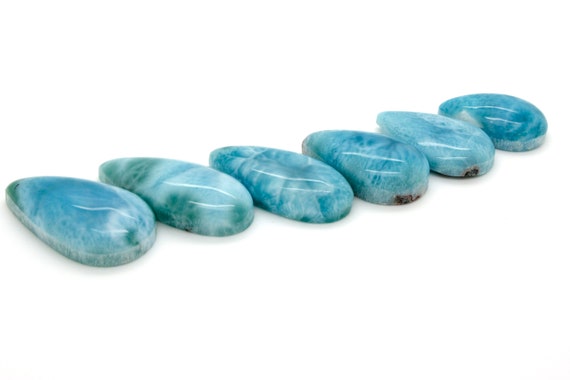 Natural Dominican Larimar Rock Gemstone Teardrop Drop Beads for Pendant Grade AAA