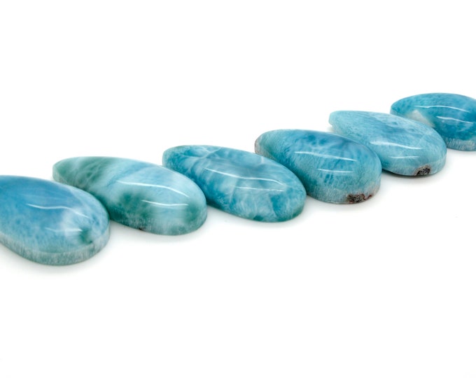 Natural Dominican Larimar Rock Gemstone Teardrop Drop Beads for Pendant Grade AAA
