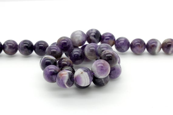 Amethyst Beads: Polished Round Purple Gemstone Beads