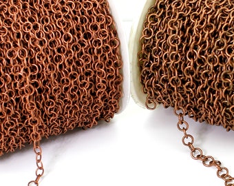 Copper Round Ring Link Cable Necklace Bracelet Chain for Jewelry Making Finding - PCH17