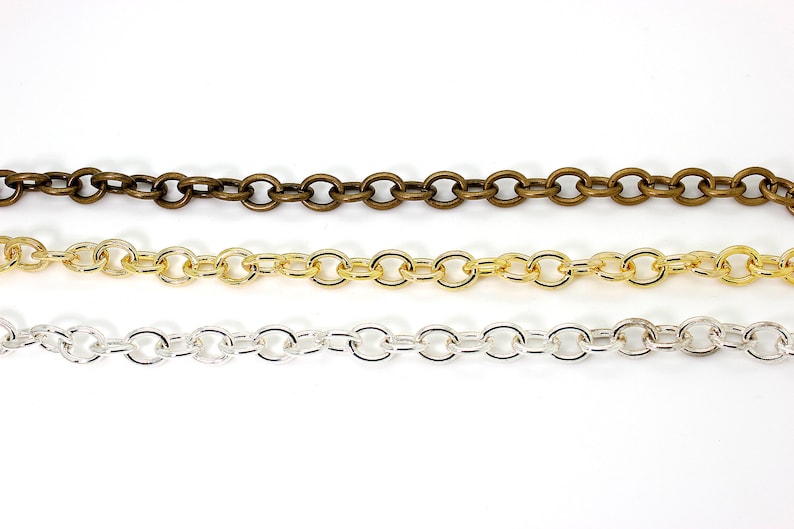 Necklace Chain 9mm x 11mm Metal Unfinished Chain PCH02 Oval Cable Chain Gold Silver Bronze Jewelry Making