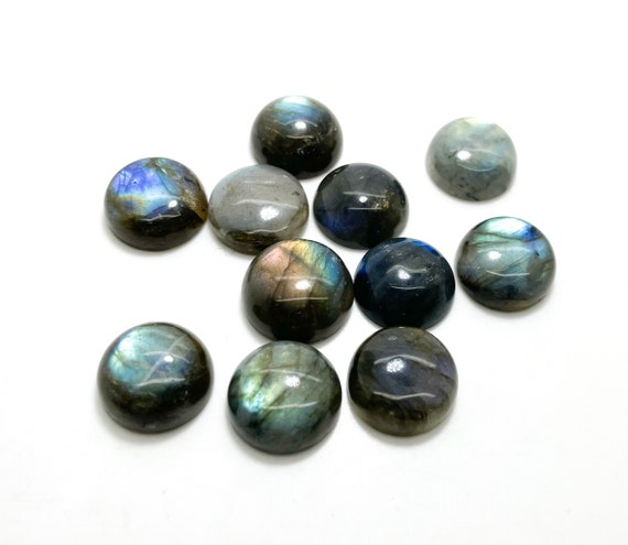 Labradorite Cabochon Beads, 1 Piece Natural Labradorite Polished Round Gemstone Non Drilled Beads for Ring Necklace Pendant Jewelry - PGL20