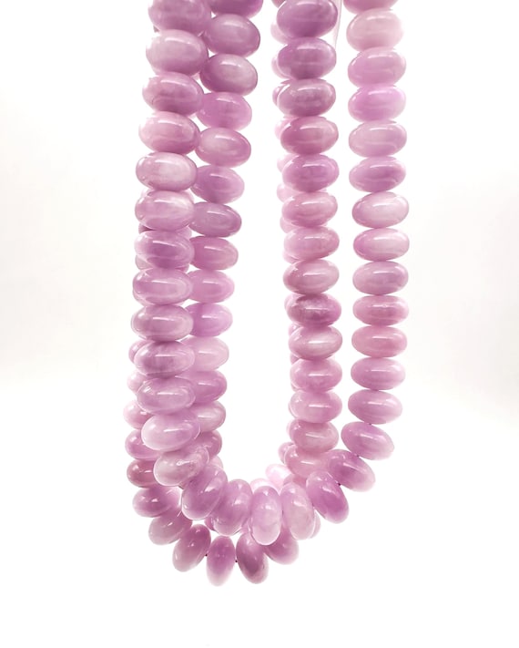 Grade AAA High Quality Natural Kunzite Rondelle Beads 11mm, Genuine Purple Gemstone Smooth Beads for Jewelry Making - RD45