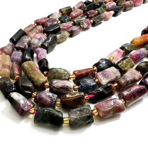 Rainbow Tourmaline Nugget Beads: Chunky Gemstone Jewelry Making