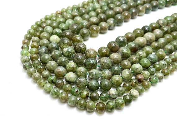 Natural Green Kyanite Beads, Smooth Polished Green Kyanite 6mm 8mm 10mm Round Gemstone Beads - RN140