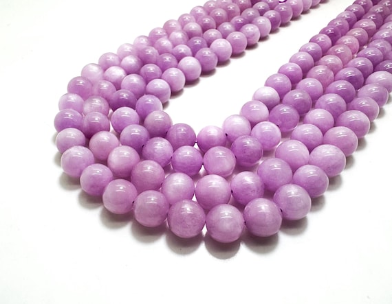 AAAA Grade Natural Purple Kunzite Beads – 7.5mm - 14mm Polished Smooth Round Gemstone Beads - RN170