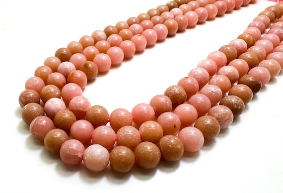 Pink Opal Beads, Natural Smooth Round Ball Sphere Gemstone Beads - PG145