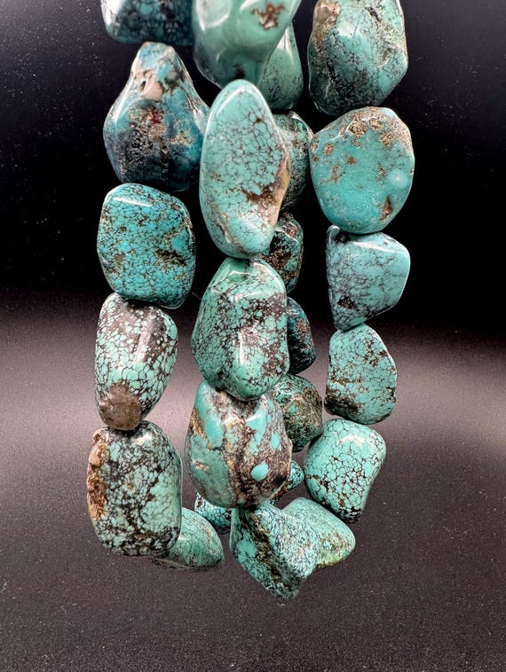 Giant Arizona Turquoise Beads Massive Chunky Freeform Large Nugget Genuine USA Premium Blue Stone for Men Jewelry Artisan Supply WHTQ13