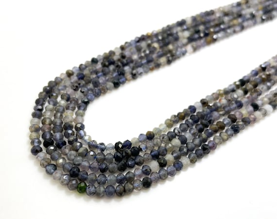 Faceted Iolite Beads, Natural Faceted Rondelle iolite 2mm x 3mm  Gemstone Beads - RDF76B