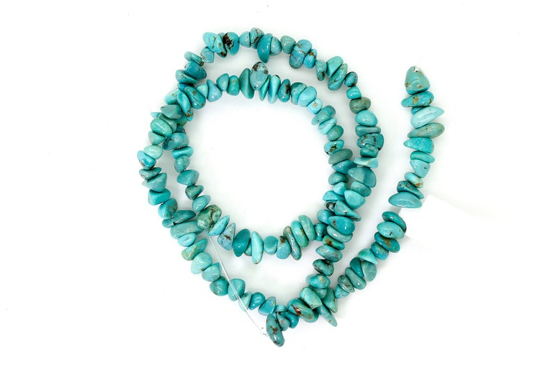 Natural Turquoise Beads, Genuine Turquoise Smooth Rough Rondelle Nugget Chip Loose Gemstone Beads Assorted Size PGS241 image 3