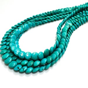 Genuine Arizona Kingman Turquoise Heishi Disc Beads Natural Blue Turquoise Beads Strand for Southwestern Boho Jewelry Making - PGS393