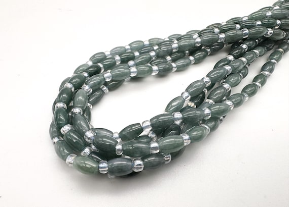 Natural AAA Guatemalan Jade Oval Rice Beads 4x6mm Genuine Green Jadeite Smooth Olive Barrels for Jewelry Making Supplies Gemstone PGS323H