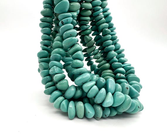 Natural Arizona Turquoise Nugget Beads Approx 9x14mm Genuine Untreated Blue Green Pebble Gemstone for Jewelry Making Supplies PGS372-7