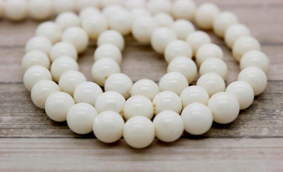 Natural Coral, White Coral Round Ball Sphere Loose Beads Natural Stone Gemstone (4mm 6mm 7mm) - PG32