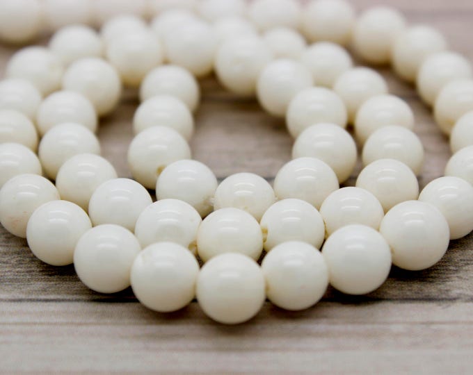 Natural Coral, White Coral Round Ball Sphere Loose Beads Natural Stone Gemstone (4mm 6mm 7mm) - PG32